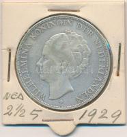 Hollandia 1929. 2 1/2G Ag "I. Vilma" T:2-,3 Netherlands 1929. 2 1/2 Gulden Ag "Wilhelmina I" C:VF,F Krause KM#165