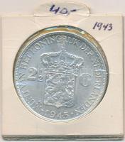 Hollandia 1943. 2 1/2G Ag "I. Vilma" T:2-
Netherlands 1943. 2 1/2 Gulden Ag "Wilhelmi...