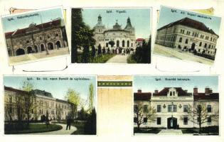 Igló, Takarékpénztár, Vigadó, Faipari szakiskola, Honvéd laktanya, Vasút Nevelő és Tápintézet / Savings bank, redoute, school of wood industry, barracks, railway institute