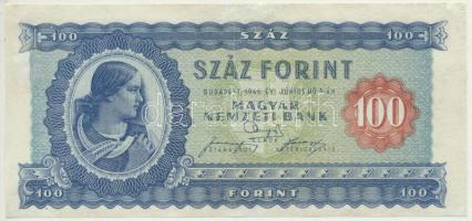1946. 100Ft vízjeles T:restaurált
