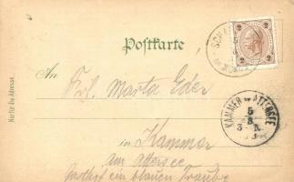 1899 Scharfling am Mondsee, Hotel Wesenauer; litho