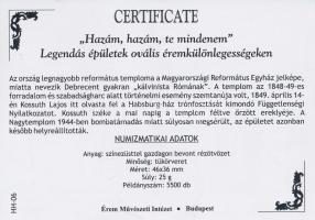 DN. "Debreceni Református Nagytemplom / Kossuth Lajos" ovális ezüstözött rézötvözet a &quo...