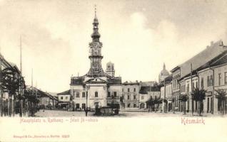 Késmárk, Főtér, Felső utca, Városháza / main square, town hall, shops