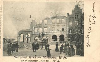 1902 Malbork, Marienburg; der grosse Brand; Verlag von Eug. Genscheidt / fire catastrophe