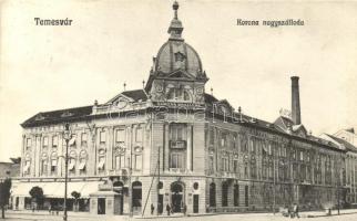 Temesvár, Korona szálloda, Keppich Adolf és Gombás Gyula üzletei, Kugel Károly felvétele / hotel, shops