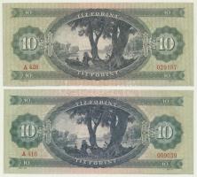 1962-1969. 10Ft (2x) az egyik gyári papírránccal T:III