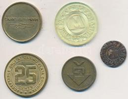 5db vegyes külföldi zseton T:vegyes
5pcs of mixed tokens C:mixed