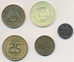 5db vegyes külföldi zseton T:vegyes
5pcs of mixed tokens C:mixed