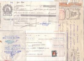 1900-1980 15db olasz váltó, nagyrészt okmánybélyegekkel