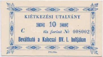 DN Kalocsa / Börtönpénz 10Ft "Kiétkezési utalvány" T:I-