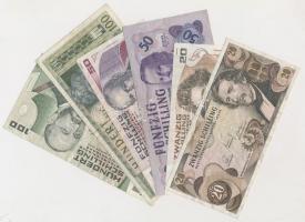 Vegyes, nagyrészt beváltható valuta tétel:
Ausztria 1950. 20Sch (4x), 1967. 20Sch (7x), 1986. 20Sch ...