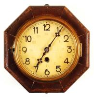 Régi német falióra kulccsal, működőképes állapotban, 22x9 cm