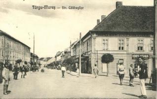 Marosvásárhely, bank, shops, street, vissza So. Stpl (wet damage)