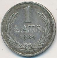 Lettország 1924. 1L Ag T:2 Latvia 1924. 1 Lats Ag C:XF