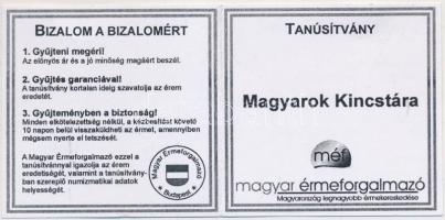 DN. "Szent István ezüstdénár / Magyarok Kincstára" ezüstözött réz-cink emlékérem T:P Tanús...