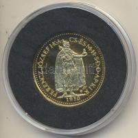 DN "Magyar aranypénzek utánveretben - Ferenc József 10 korona" aranyozott Ag emlékérem (5....