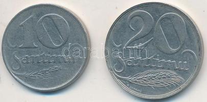 Lettország 1922. 10s + 20s T:2,2- Latvia 1922. 10 Santimu + 20 Santimu C:XF,VF