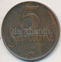Lettország 1922. 5S T:2- Latvia 1922. 5 Santimi C:VF
