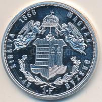 DN "Ferenc József 1 forint / Magyarok Kincstára" ezüstözött réz emlékérem T:P Tanúsítvánny...