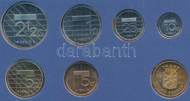Hollandia 1990. 5c-5G 6xklf db + "Noord-Brabant" emlékérem szettben T:FDC Netherlands 1990. 5 Cents - 5 Gulden 6xdiff pcs + "Noord-Brabant" commemorative coin in set C:FDC Krause SS25