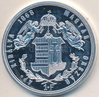 DN "Ferenc József 1 forint / Magyarok Kincstára" ezüstözött réz emlékérem T:P Tanúsítvánnyal