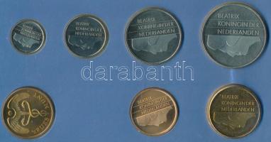 Hollandia 1989. 5c-5G 6xklf db + "Flevoland" emlékérem szettben T:FDC Netherlands 1989. 5 Cents - 5 Gulden 6xdiff pcs + "Flevoland" commemorative coin in set C:FDC Krause SS24