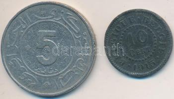 Belgium 1915. 10c + Algéria 1984. 5D T:2-,3 Belgium 1915. 10 Cent + Algeria 1984. 5 Dinara C:VF,F