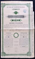 Budapest 1897. "Pesti Hazai Első Takarékpénztár-Egyesület" 4% Záloglevél 1000K-ról, szelvényekkel és szárazpecséttel, felülbélyegzett, vízjeles papír T:III