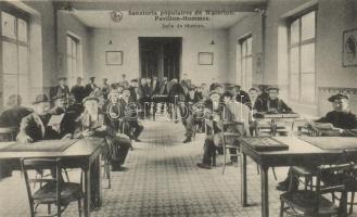 5 db háború előtti, beltéri nézetű külföldi képeslap (iskola, klubszoba, szanatórium) / 5 mixed pre-...