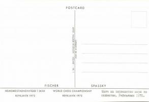 1972 World Chess Championship Reykjavik; Fischer (USA) - Spassky (USSR), 18 unused, humourous carica...