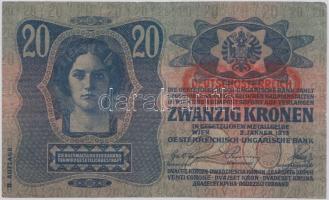 1913. 20K II. kiadás "Deutschösterreich" felülbélyegzéssel T:III