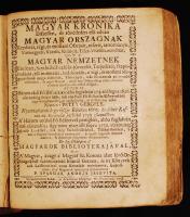 Pethő Gergely- Spangár András: A magyar kronikának a mellyet elsőben meg-irt, s ki bocsátott nemzete...