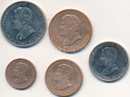 Türkmenisztán 1993. 1t-50t (5xklf) T:2
Turkmenistan 1993. 1 Tenge - 50 Tenge (5xdiff) C:XF