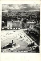 Kolozsvár, Mátyás király tér, szobor / square, statue, shops, vissza So. Stpl