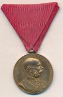 1898. "Jubileumi Emlékérem Fegyveres Erő Számára / Signum memoriae (AVSTR)" Br kitüntetés mellszalaggal T:2 Hungary 1898. "Commemorative Jubilee Medal for the Armed Forces" decoration with ribbon C:XF NMK 249.