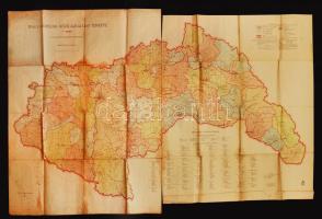 1943 Magyarország közigazgatási térképe, M. Kir. Honvéd Térképészeti Intézet, 106x168 cm