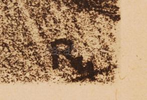 Ruzicskay György (1896-1993): Az űrben. Algrafia, papír, jelzett az algrafián, 24×18 cm