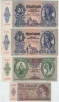 1930. 100P + 1932. 50P + 1936. 10P + 1939. 5P + 1941. 20P (2x) + 1945. 1000P "MNB" bélyegg...