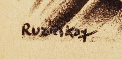 Ruzicskay György (1896-1993): Lovak. Algrafia, papír, jelzett az algrafián, 24×18 cm