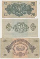 1944. 20P, 50P, 100P "A Vöröshadsereg Parancsnoksága" T:III,III-