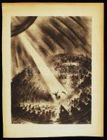 Ruzicskay György (1896-1993): A szónok és közönsége. Algrafia, papír, jelzett az algrafián, 24×18 cm