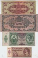 1930. 100P + 1936. 10P + 1939. 5P + 1941. 20P + 1945. 50P + 500P + 1000P "MNB" bélyeggel + 10.000P "MNB" bélyeggel T:vegyes