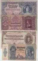 1930. 100P + 1936. 10P + 1939. 5P + 1941. 20P + 1945. 50P + 500P + 1000P "MNB" bélyeggel +...