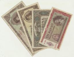 47db vegyes fillér, korona, pengő bankjegy jobb darabokkal T:vegyes