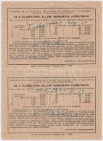 1947. "Fél-Sorsjegy a V. újjáépítési állami sorsjátékra" A+B összefüggő pár 50.000Ft nyere...