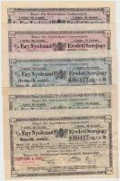 Budapest 1901. "Magyar Kiráyli Szabadalmazott Osztálysorsjáték - 1/8 Egy Nyolczad Eredeti Sorsjegy" (5xklf) felülbélyegzésekkel T:II-III