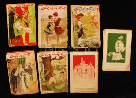 cca 1900 A Flirt című humoros-erotikus folyóirat 7 db lapszáma. Kissé szakadozott, a borítólapok több helyütt elválnak.