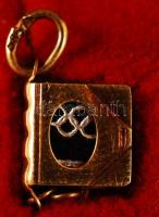 Olimpia mikrokönyv, olimpiai eskü szövegével, díszdobozban, aranyozott fém tartóban, rajta 14K arany...