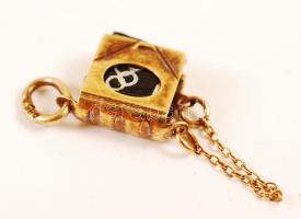 Olimpia mikrokönyv, olimpiai eskü szövegével, díszdobozban, aranyozott fém tartóban, rajta 14K arany...