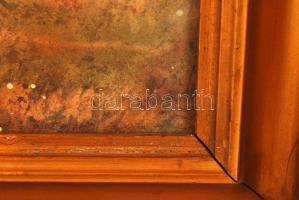 Takács jelzéssel: Napnyugta. Vegyes technika, karton, üvegezett keretben, 45×55 cm